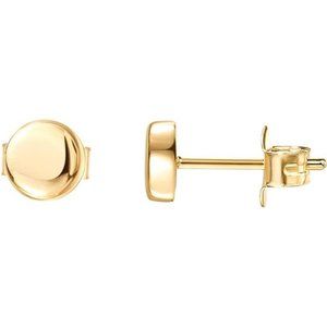 14K Gold Plated Sterling Silver Dot Circle Cute Dainty Earrings for Women